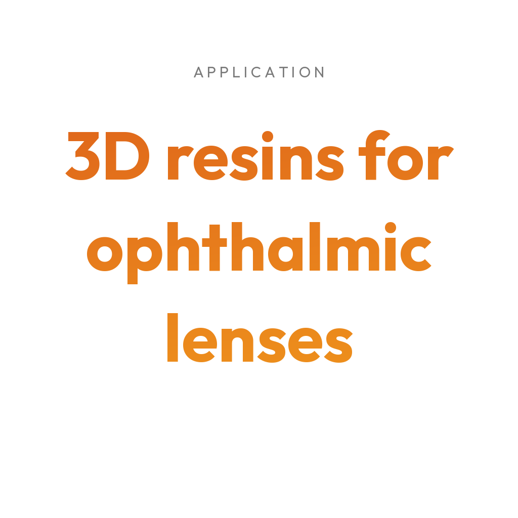 3Dresyns collection cover for 3D resins for ophthalmic lenses.