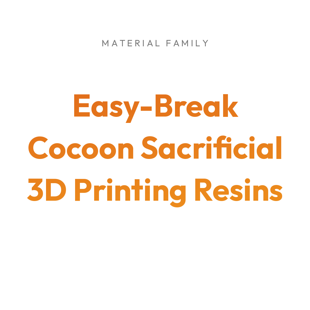 3Dresyns collection cover for Easy-Break Cocoon Sacrificial 3D Printing Resins.