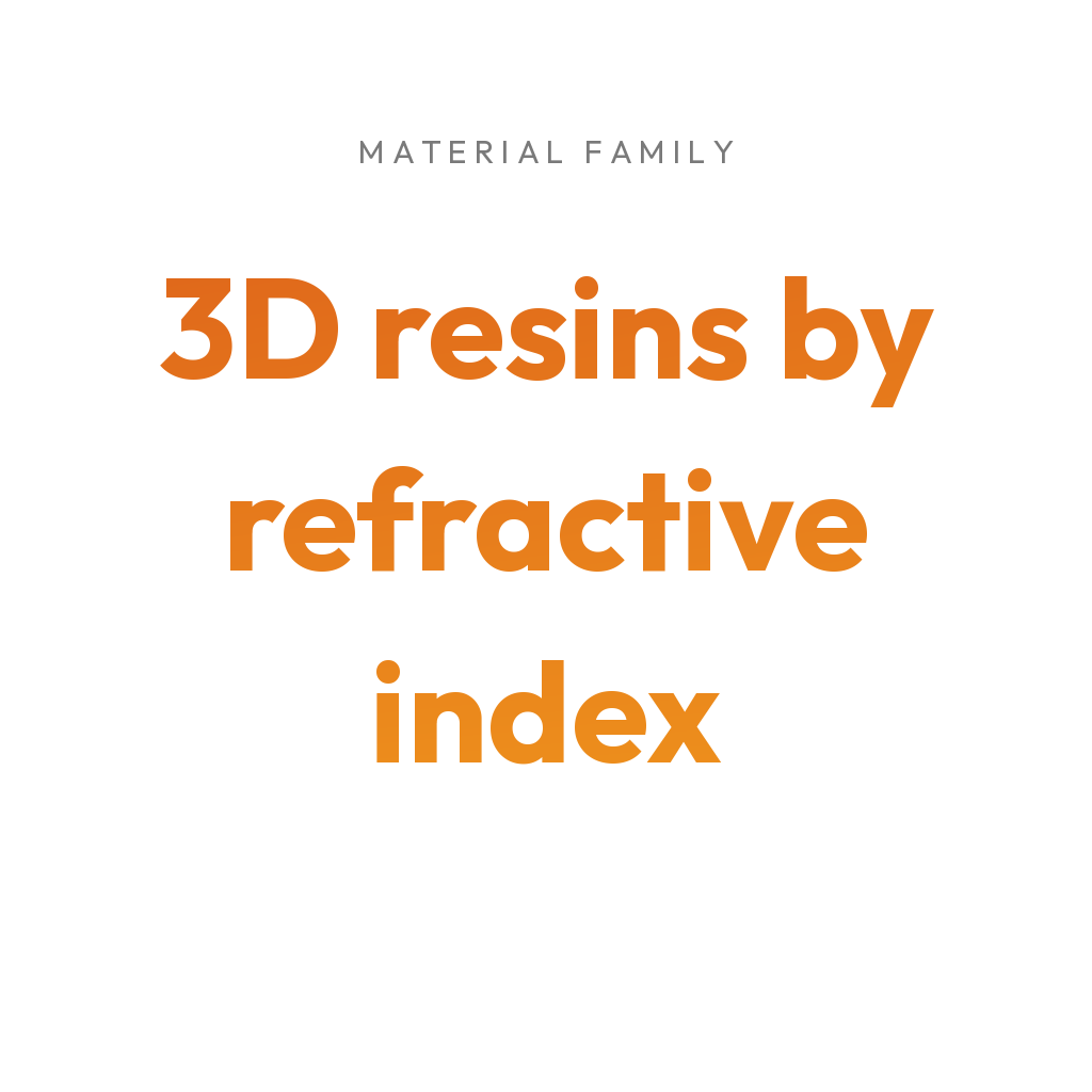 3Dresyns collection cover for 3D resins by refractive index.