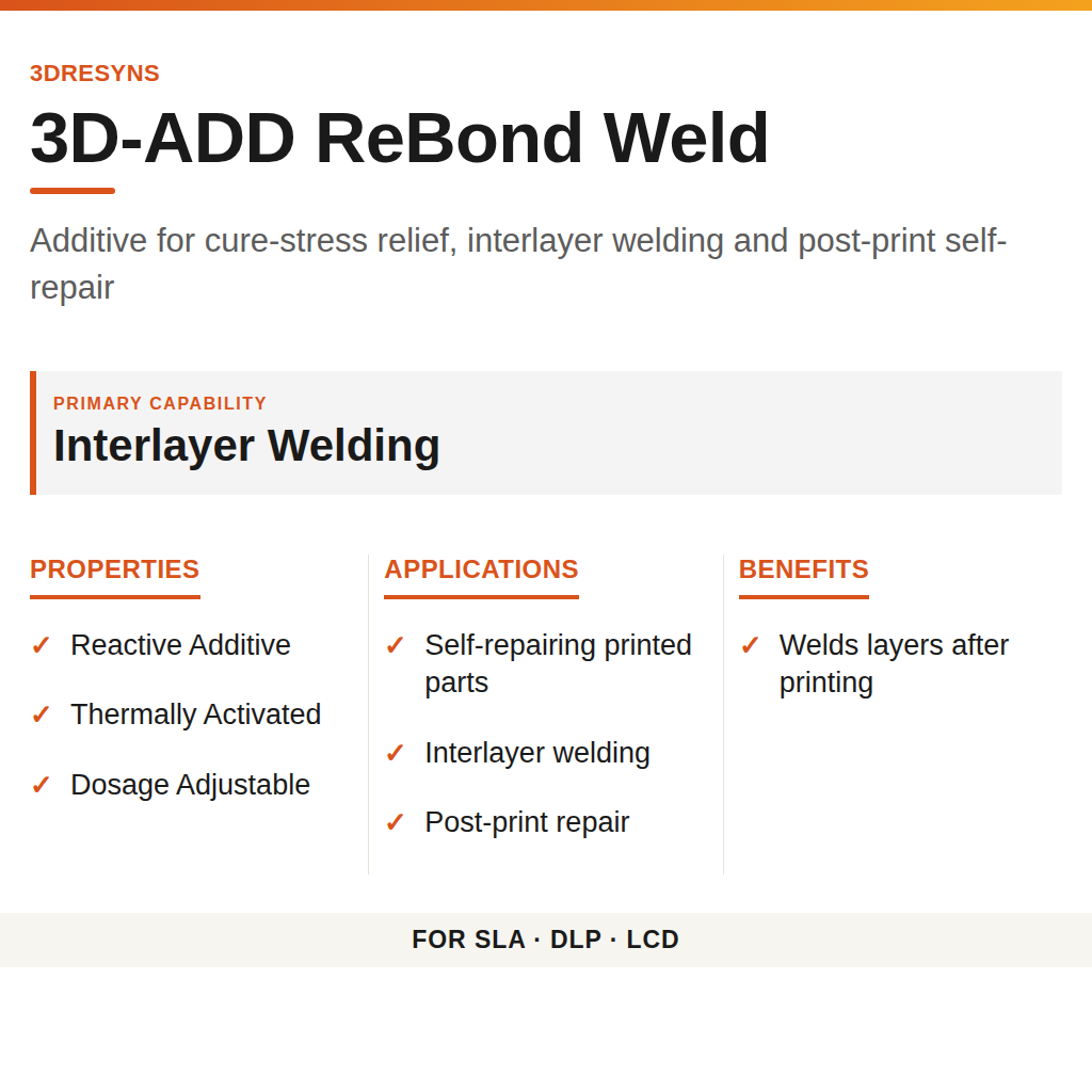3D-ADD ReBond Weld technical product information card by 3Dresyns