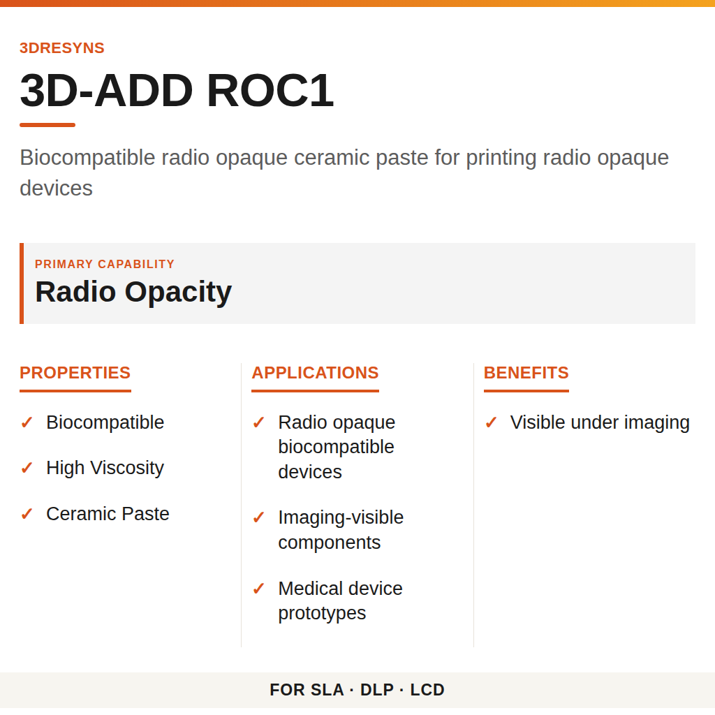 3D-ADD ROC1 technical product information card by 3Dresyns