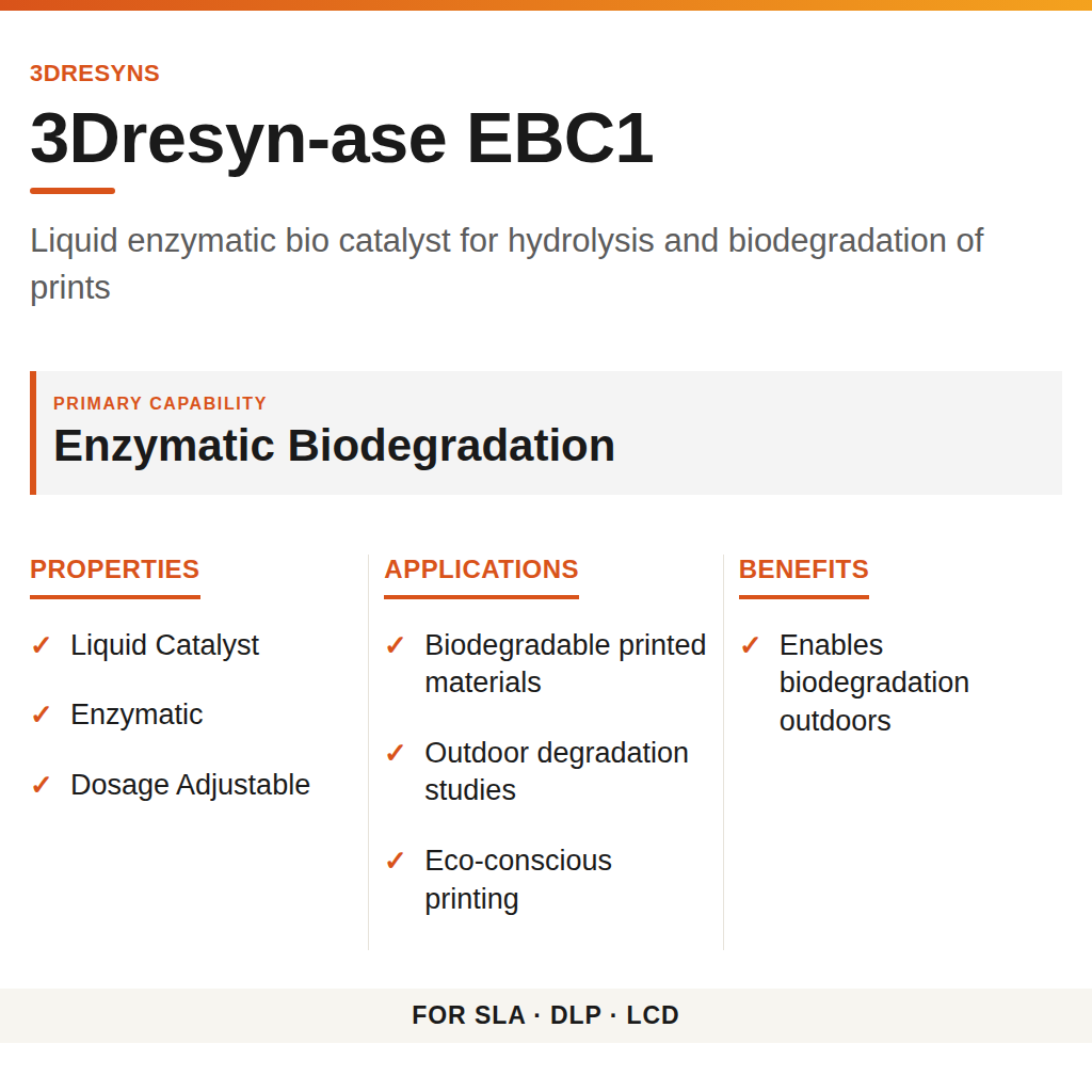 3Dresyn-ase EBC1 technical product information card by 3Dresyns