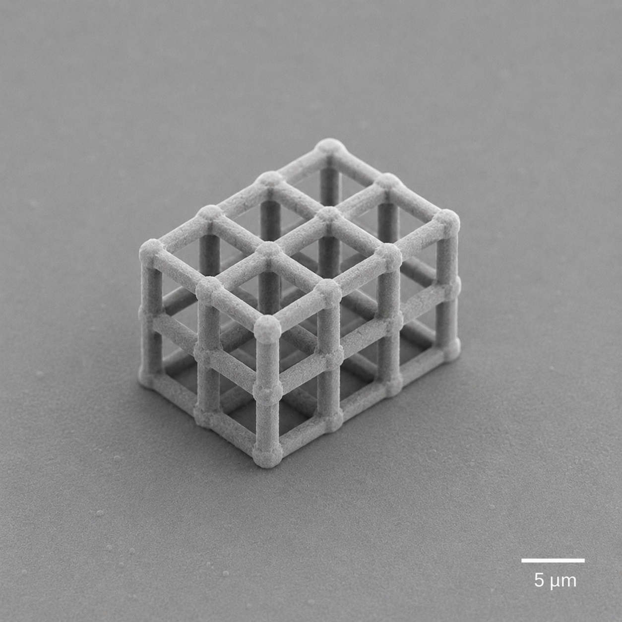 Illustrative AI-generated visualization of a 3Dresyns 2PP printed microstructure