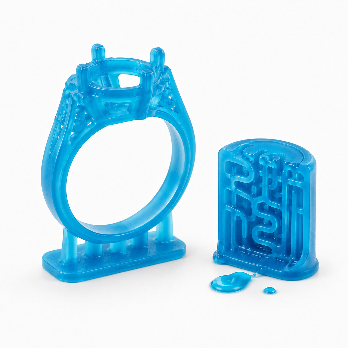 3Dresyn® LMM Perfect Cast PC1 is a heat-soluble / meltable, flowable and castable solid photopolymer