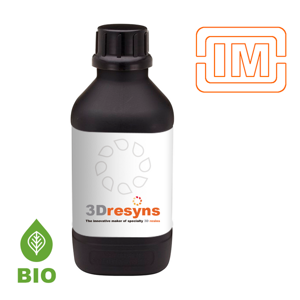3Dresyn IM-H-SS Bio, hard and solvent soluble for printing non water solvent soluble sacrificial materials in clear and basic colors for SLA, DLP & LCD Printers