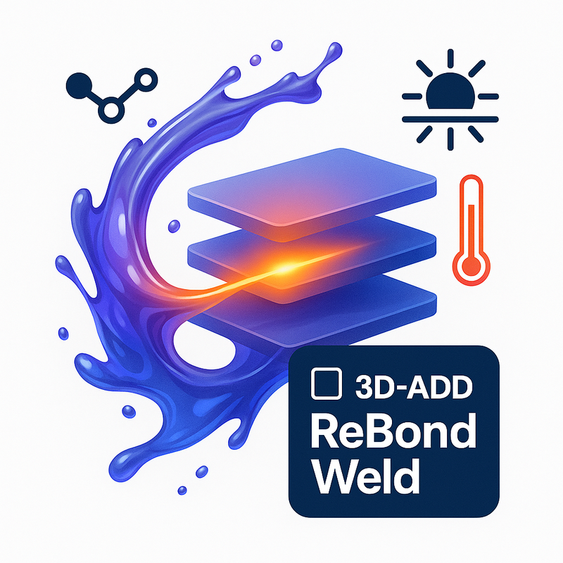 3D-ADD ReBond Weld for enabling stress-relief during cure, interlayer welding, and post-print self-repair