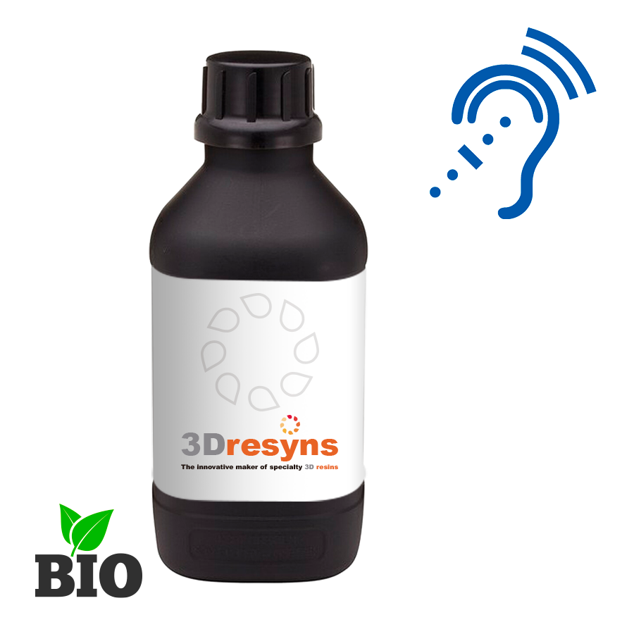 Otoplastic 3Dresyn OTO-UHR MF ultra hard and rigid monomer free for ultra safe otoplastics