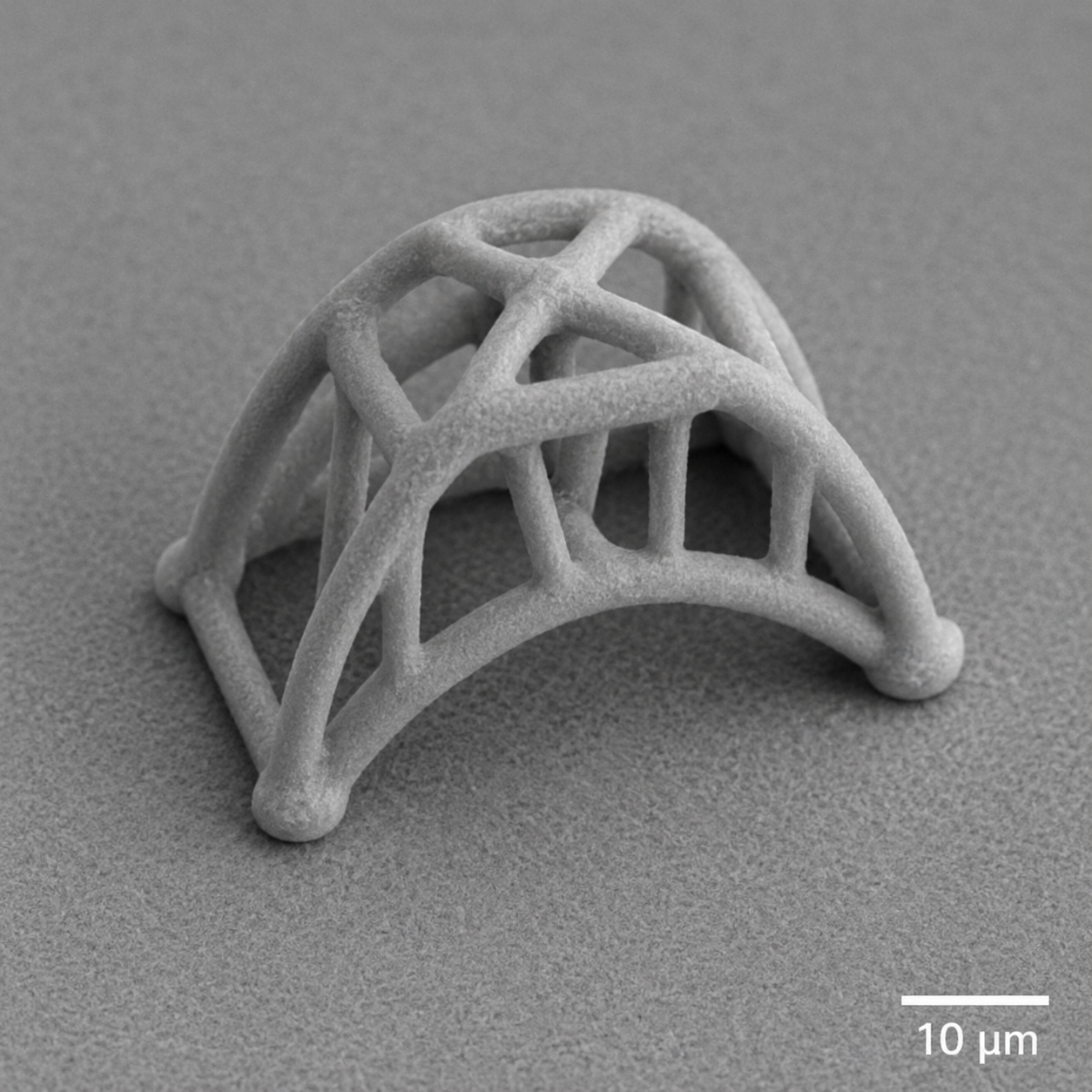 Illustrative AI-generated visualization of a 3Dresyns 2PP printed microstructure