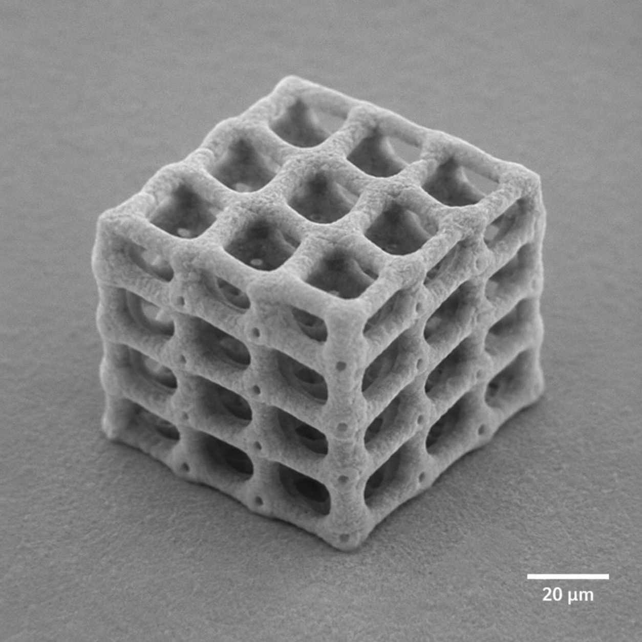 Illustrative AI-generated visualization of a 3Dresyns 2PP printed microstructure
