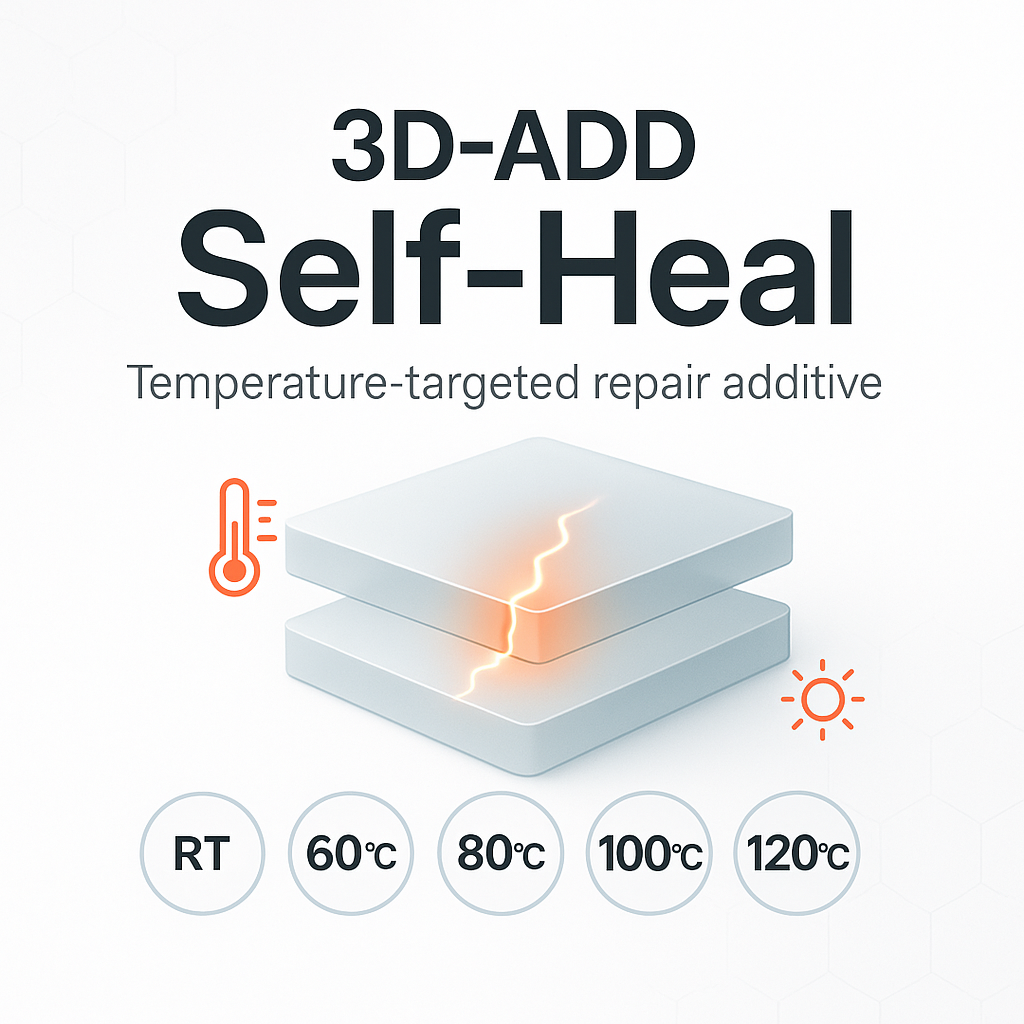 3D-ADD SH, Self-Heal temperature-targeted repair additives for 3D printing resins