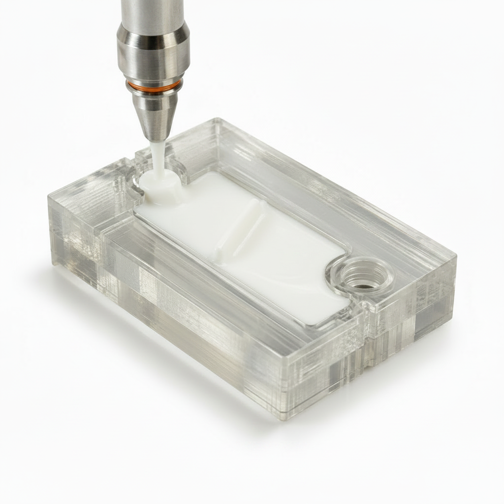 3Dresyn EB2G is an Eco Binder for water debinding and sintering of high polarity powders, such as glass silica, for feedstock injection in 3D printed durable or sacrificial injection molds.