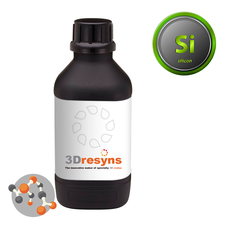 3Dresyn NMF PDMS-like A70 Bio, Biocompatible soft silicone like photopolymer with Shore A70 for nano and micro fabrication